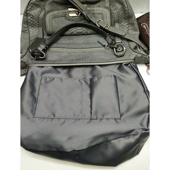 Coach Kristin Gray Leather Python Embossed Limited Edition Satchel Bag -NWT $798 - Picture 11 of 14